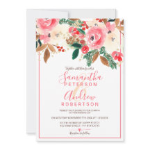 Winter Kerst Bloemen Waterverf foto bruiloft