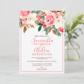 Winter Kerst Bloemen Waterverf foto bruiloft Kaart (Staand voorkant)