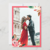 Winter Kerst Bloemen Waterverf foto bruiloft Kaart (Achterkant)