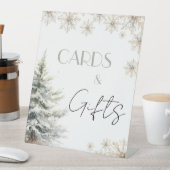 Winter Kerst Bruidsfeest Tafel Reclamebord Met Voetstuk (Insitu)