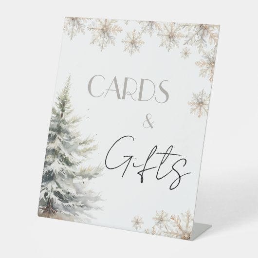 Winter Kerst Bruidsfeest Tafel Reclamebord Met Voetstuk (Voorkant)