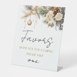 Winter Kerst Bruiloft Bridal Shower Favors Tafel Reclamebord Met Voetstuk