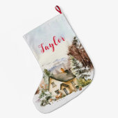Winter Kerst Cottage Grote Kerstsok (Achterkant (Hangend))