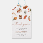Winter Kerst Dank u Baby shower Gift Label Cadeaulabel (Voorkant)