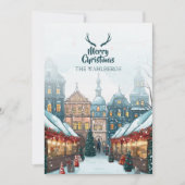 Winter kerst dorp feestdagenkaart (Voorkant)