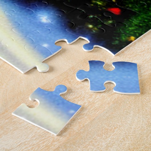 Winter Kerst Dorps Scene Legpuzzel (Zijkant)