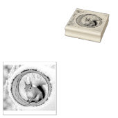 Winter Kerst Eekhoorn Rubberstempel (Gestempeld)