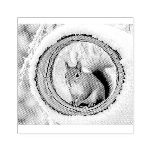 Winter Kerst Eekhoorn Rubberstempel (Afrduk)