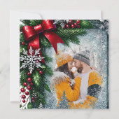 Winter kerst evergreen rand feestdagenkaart (Voorkant)