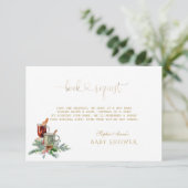 Winter Kerst Feestdagen Baby shower Informatiekaartje (Staand voorkant)