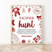 Winter Kerst Fopspeen Hunt Baby shower spel Poster