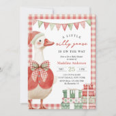 Winter Kerst Gekke Gans Baby shower Kaart (Voorkant)