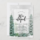 winter kerst huwelijksvoltrekking weglopen uitnodi kaart (Voorkant)