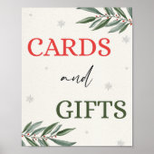 Winter Kerst Kaarten en geschenken Tafelteken Poster (Voorkant)