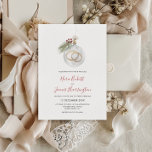 Winter Kerst Ornament Bruiloft Kaart<br><div class="desc">Vier uw winterbruiloft in stijl met deze minimalistische winterbruiloft-uitnodiging met een waterverf van een kerstornament met trouwringen,  pijnentwijg en kerstbessen. Met elegante handschrift kalligrafie.</div>