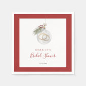 Winter Kerst Ornament Bruiloftsborrel Servet (Voorkant)