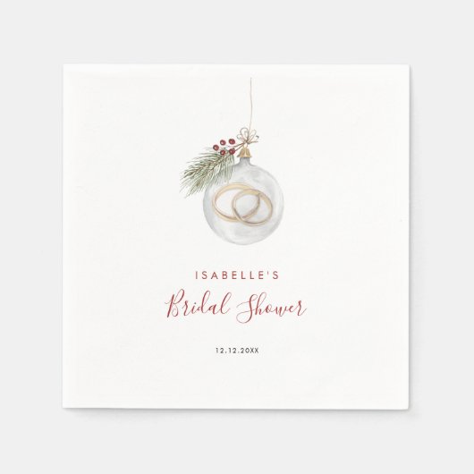 Winter Kerst Ornament Vrijgezellenfeest Servet (Voorkant)