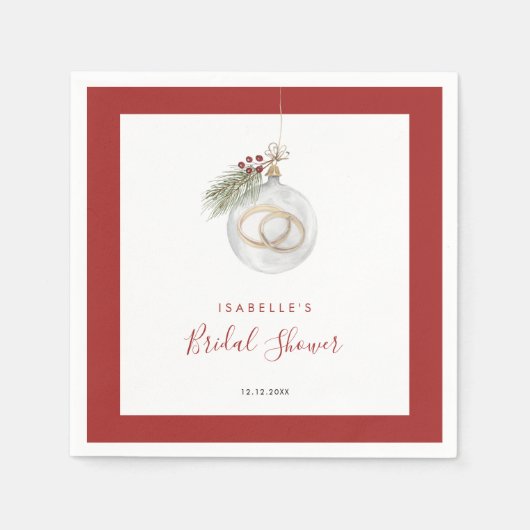 Winter Kerst Ornament Vrijgezellenfeest Servet (Voorkant)