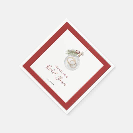 Winter Kerst Ornament Vrijgezellenfeest Servet (Hoek)