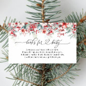 Winter Kerst Rode Bloemen Boeken voor Baby Informatiekaartje