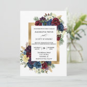 Winter Kerst Roos Bloem Bruiloft Waterverf In Kaart (Staand voorkant)