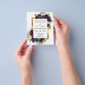 Winter Kerst Roos Bloemige Bruiloft Watercolor Flyer (Hand)