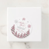 Winter Kerst Roze Baby shower Dank u Bedankjes Labels (In situ)