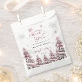 Winter Kerst Roze Baby shower Dank u Bedankzakje (Geknipt)