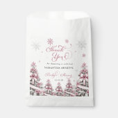 Winter Kerst Roze Baby shower Dank u Bedankzakje (Voorkant)