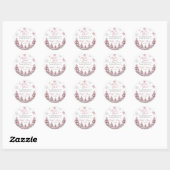 Winter Kerst Roze Baby shower Dank u Ronde Sticker (Vel)