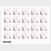 Winter Kerst Roze Baby shower Dank u Vierkante Sticker (Vel)