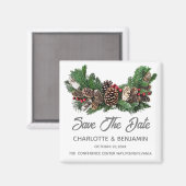 Winter Kerst Save the Date Huwelijk Magneet (Voorkant / Achterkant)