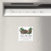 Winter Kerst Save the Date Huwelijk Magneet (Insitu (Vaatwasser))