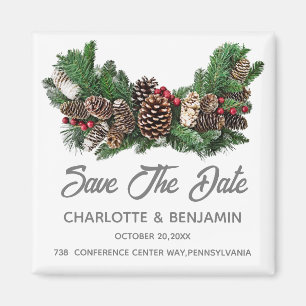 Winter Kerst Save the Date Huwelijk Magneet