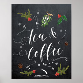 winter kerst thee en koffie bord bruiloft poster