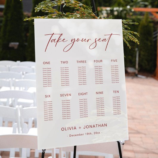 Winter Kerst Trouwen Zitting Grafiek 10 Tafels Acryl Bord