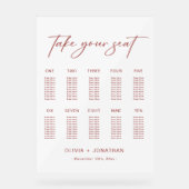 Winter Kerst Trouwen Zitting Grafiek 10 Tafels Acryl Bord (Voorkant)