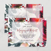 winter kerst vakantie save the date kaart (Voorkant / Achterkant)