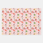 Winter Kerst Vogels Inpakpapier Vel (Voorkant 3)