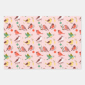 Winter Kerst Vogels Inpakpapier Vel (Voorkant 2)
