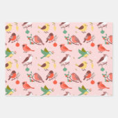 Winter Kerst Vogels Inpakpapier Vel (Voorkant)