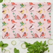 Winter Kerst Vogels Theedoek (Gevouwen)