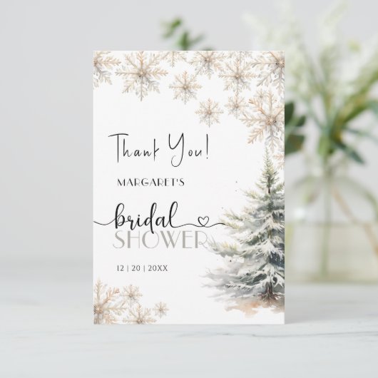 Winter Kerst Vrijgezellenfeest Dank u kaart (Staand voorkant)