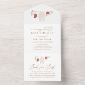 Winter Kerst Vrolijk klein Baby shower All In One Uitnodiging (Binnen)