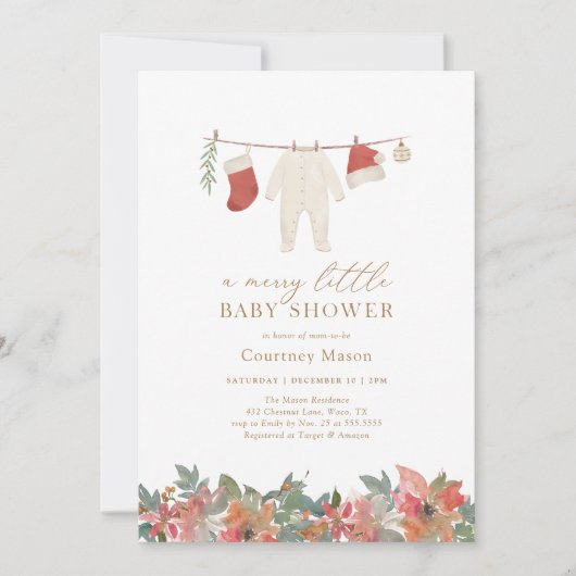 Winter Kerst Vrolijk klein Baby shower Kaart (Voorkant)