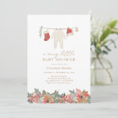 Winter Kerst Vrolijk klein Baby shower Kaart (Staand voorkant)