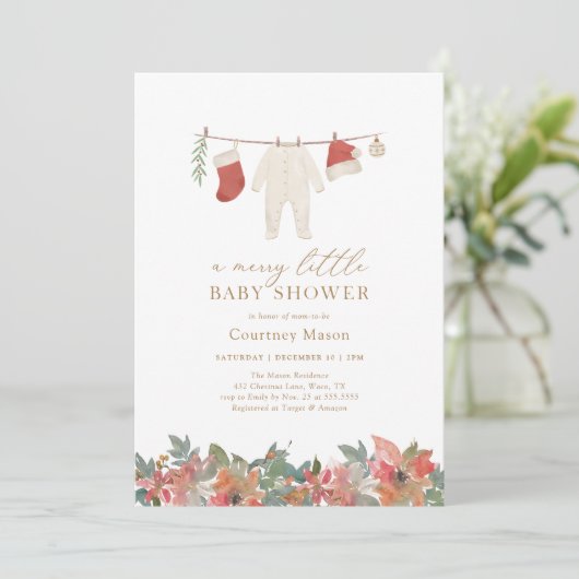 Winter Kerst Vrolijk klein Baby shower Kaart (Staand voorkant)