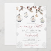 Winter Kerst Vrolijk klein Baby shower Kaart (Voorkant / Achterkant)