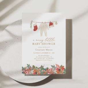 Winter Kerst Vrolijk klein Baby shower Kaart