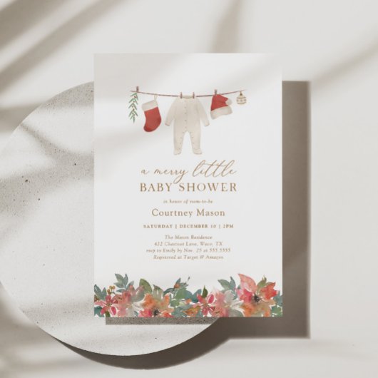 Winter Kerst Vrolijk klein Baby shower Kaart